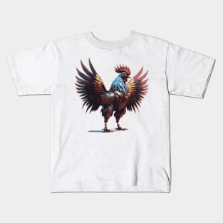 Anime Rooster armor warrior T-shirt design Kids T-Shirt